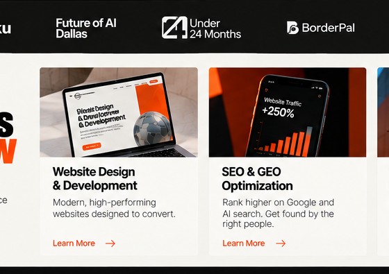 Website design shown on laptop